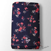 Dark Navy Blue With Bright Pink Floral Fabric Wholesale Online